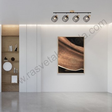 Spot lampa 4xE14 metal+drvo BRY-W001C-4H