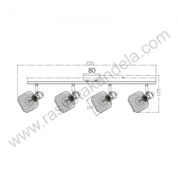 Spot lampa 4xE14 metal+drvo BRY-W001C-4H