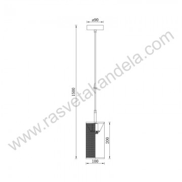 Visilica 1xE14 metalna crna BRY-W002R-1H