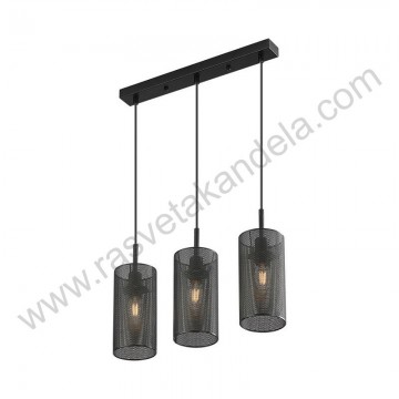 Visilica 3xE14 metalna crna BRY-W002S-3H