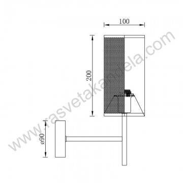 Zidna lampa 1xE14 metalna crna BRY-W002W-1H