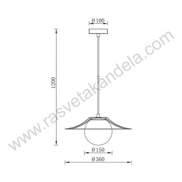 Visilica 1xE27 metalna crna BRY-W004R-1H