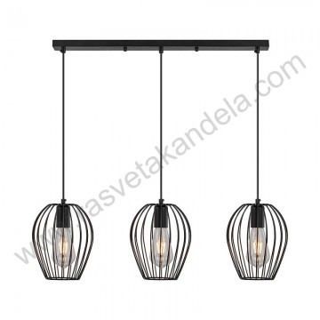 Visilica 3xE27 metalna crna BRY-W005S-3H