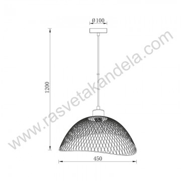 Visilica 1xE27 metalna crna BRY-W006R-1H