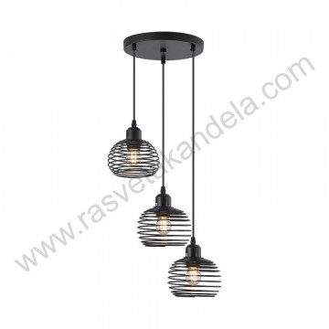 Visilica 3xE27 metalna crna BRY-W008R-3H