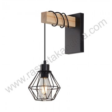 Zidna lampa 1xE27 metal+drvo BRY-D002W-1H