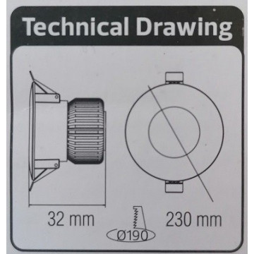 Ugradni LED panel 3CCT 30W 3000/4000/6500K ALEXA-30 crni