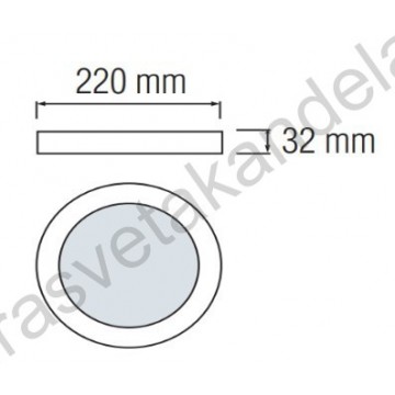 LED panel 24W 3000/4000/6500K MILENA-24 3CCT beli