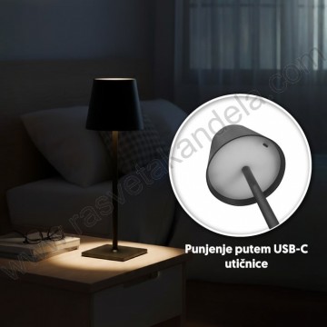 Stona punjiva LED lampa CCT 5W NLS9501/BK crna