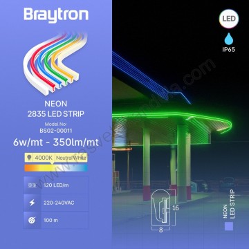 NEON LED traka 4000K 100m 220V 6W/m 120d IP65