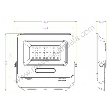 Led reflektor M480030-S6 SMD ECO LED 30W 6500K sivi
