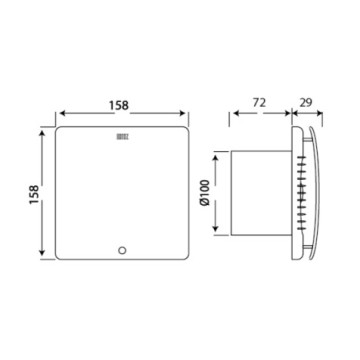 Ventilator za kupatilo FELIX 12W Fi100 Horoz crni