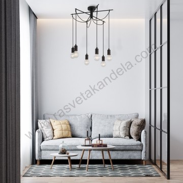 Luster visilica 6xE27 BRY-G004C-6H crna