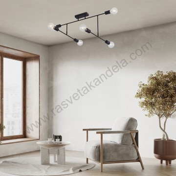 Luster plafonjera 6xE27 BRY-G004C-6H crna