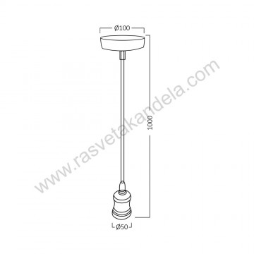 BY45-00201 visilica bakarna 1xe27