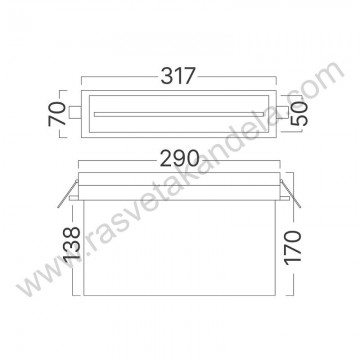 Panik lampa LED ugradna 2W zelena IP20 BRY-EXIT-LED