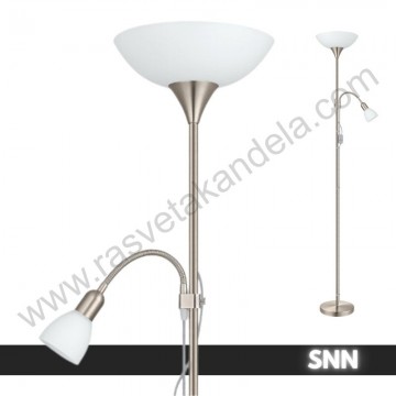 Podna lampa VARESE bela sa telom u mat hrom boji