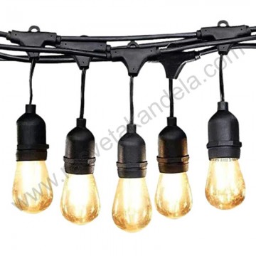 Baštenski svetlosni niz 20m 20xE27 CIRKO-20 crni