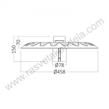 LED baštenska lampa za stub 70W 3000/4000/6500K BRY-TOPLIGHT-D460 crna