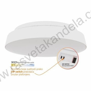 LED plafonjera Ø23cm 20W 3000/4000/6500K IP20 M205780 bela