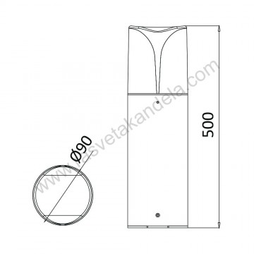 Baštenska stubna lampa 1xE27 50cm BRY-MILANO-500 siva