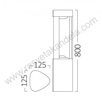 Baštenska LED lampa 80cm 7W 3000K IP54 BRY-DALLAS-800 siva