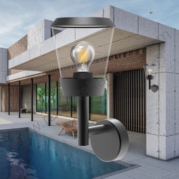 Baštenska zidna lampa 1xE27 BRY-PARIS-WLA siva