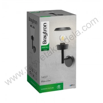 Baštenska zidna lampa 1xE27 BRY-PARIS-WLA siva