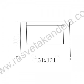 Baštenska LED stubna/zidna lampa 15W 3000/4000/6500K IP54 BRY-WALLS-G1 siva