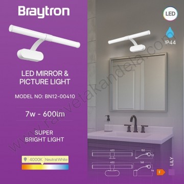 Kupatilska LED zidna lampa 7W 4000K IP44 bela BRY-LILY