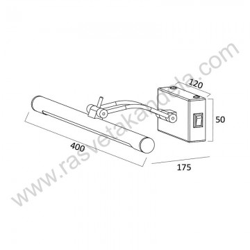 LED zidna lampa 8W 3000/4000/6500K IP20 hrom sa prekidačem BRY-SARA
