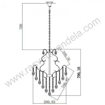 Luster visilica prečnika 50cm KRISTAL LOOK-5 zlatna