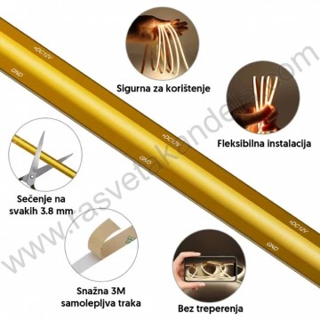 COB LED traka MINCUT 6500K 5m 12V 12W/m 528d IP20