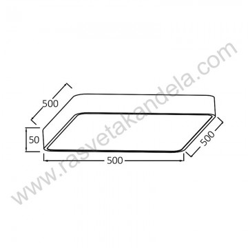 LED plafonjera 50x50cm 45W 3000/4000/6500K crna BRY-BLADE