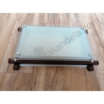 Drvena plafonjera 46cmx31cm 2xE27 235 tamno drvo