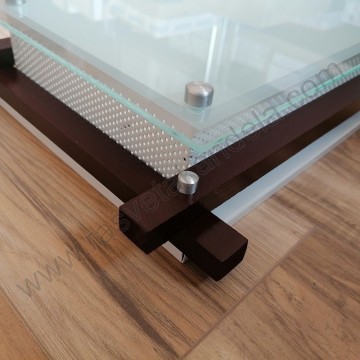 Drvena plafonjera 46cmx31cm 2xE27 235 tamno drvo