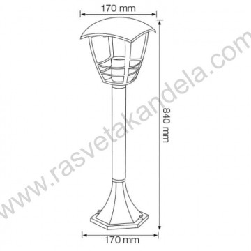 Fenjer stubni NAR-5 crni 84cm
