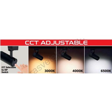 LED šinski reflektor 40W BREMEN-40 CCT crni