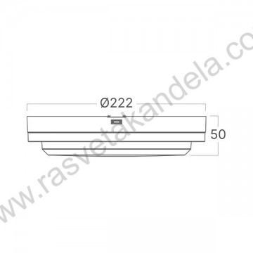 LED plafonjera/zidna lampa punjiva 18W 3000/4000/6500K IP65 BRY-MOON