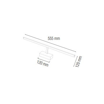 Zidna lampa za slike i ogledala LED 12W 4200K IP44 KANARYA-12 crna