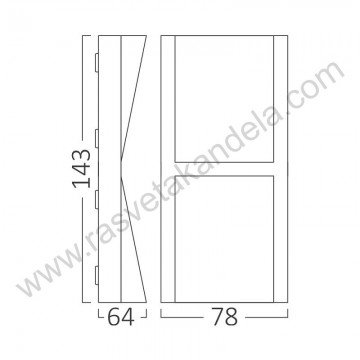 Baštenska zidna LED lampa 12W 3000/4000/6500K tamno siva BRY-VEKTA