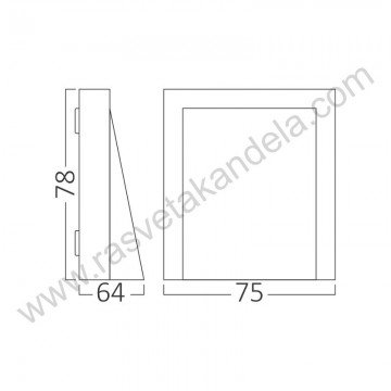 Baštenska zidna LED lampa 6W 3000/4000/6500K tamno siva BRY-VEKTA