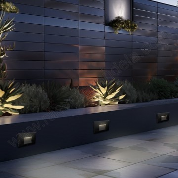 Baštenska zidna LED lampa 3W 3000/4000/6500K crna BRY-VEKTA