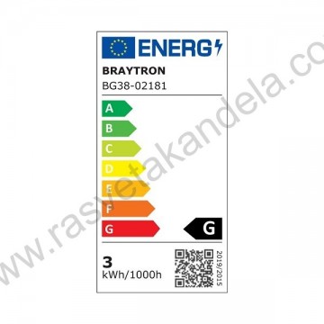 Baštenska zidna LED lampa 3W 3000/4000/6500K crna BRY-VEKTA