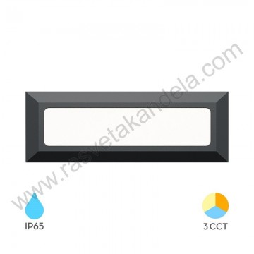 Baštenska zidna LED lampa 3W 3000/4000/6500K tamno siva BRY-VEKTA-B-RCT