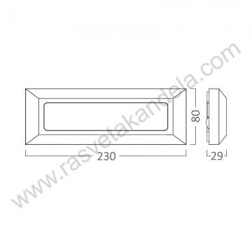 Baštenska zidna LED lampa 3W 3000/4000/6500K tamno siva BRY-VEKTA-B-RCT
