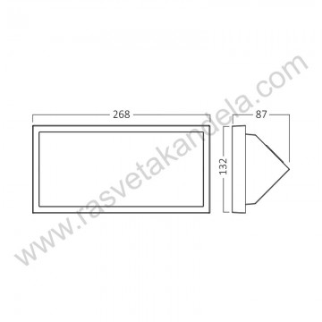 Baštenska zidna LED lampa 20W 3000/4000/6500K tamno siva BRY-NAPOLI