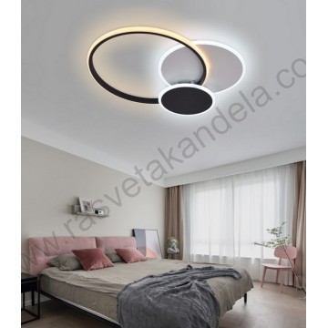 LED luster plafonjera 78W 3000/4000/6000K crno-bela sa daljinskim