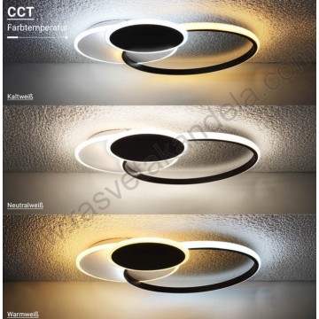 LED luster plafonjera 78W 3000/4000/6000K crno-bela sa daljinskim