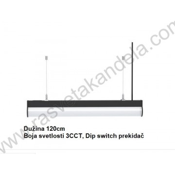 LED visilica dužine 120cm 40W 3000/4000/6500K crna AVENUE 3 CCT